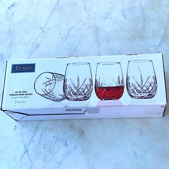 GODINGER DUBLIN STEMLESS WINE GLASSES CRYSTAL 15 oz SET OF 4 NEW - Picture 9 of 9